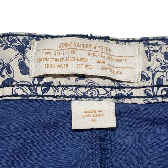 Eddie Bauer Navy Adventure Stretch Ripstop Capri Pants - Picture 3 of 7